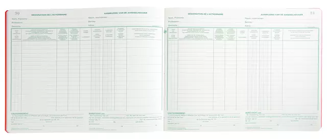 Een Register Piqure aandeelhouder NV/SA 250x320mm 80vel groen koop je bij EconOffice