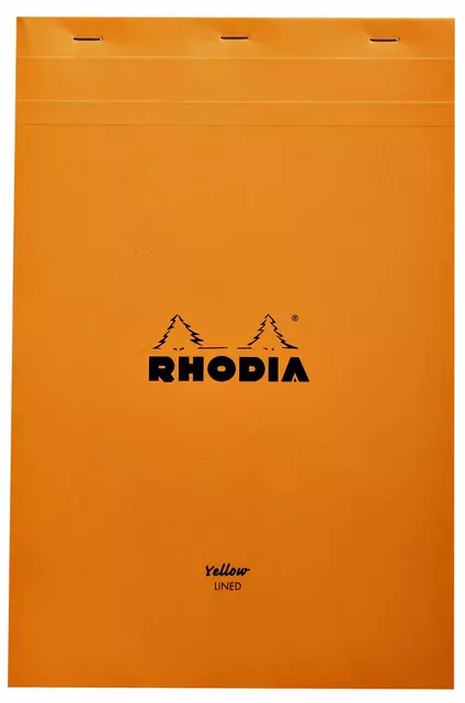 Een Schrijfblok Rhodia A4 lijn 80 vel 80gr geel koop je bij KantoorProfi België BV