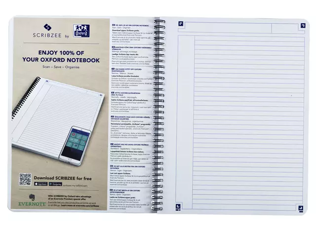 Een Spiraalblok Oxford Touch A5 lijn 140 pagina's 80gr blauw koop je bij EconOffice
