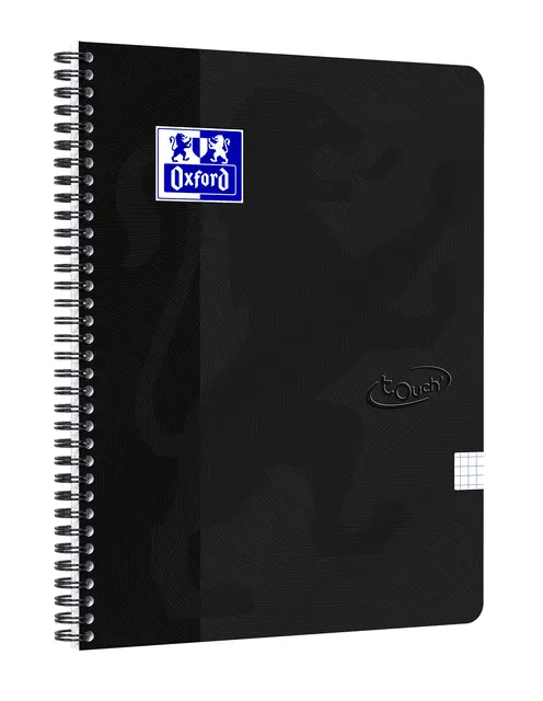 Een Spiraalblok Oxford Touch A4 ruit 5x5mm 140 pagina's 80gr zwart koop je bij MV Kantoortechniek B.V.