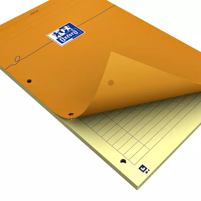 Cursusblok Oxford Orange Notepad A4+ lijn 4-gaats 160 pagina's 80gr oranje