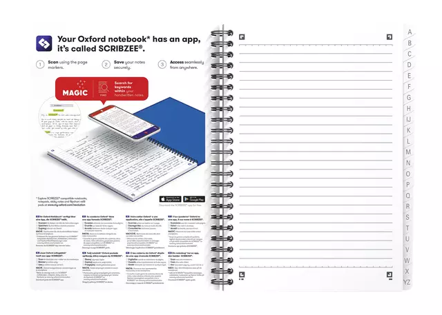 Een Indexboek Oxford Urban Mix A5 90vel alfabet lijn koop je bij EconOffice