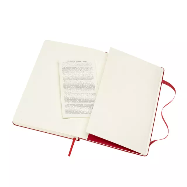 Een Notitieboek Moleskine large 130x210mm blanco hard cover rood koop je bij MV Kantoortechniek B.V.