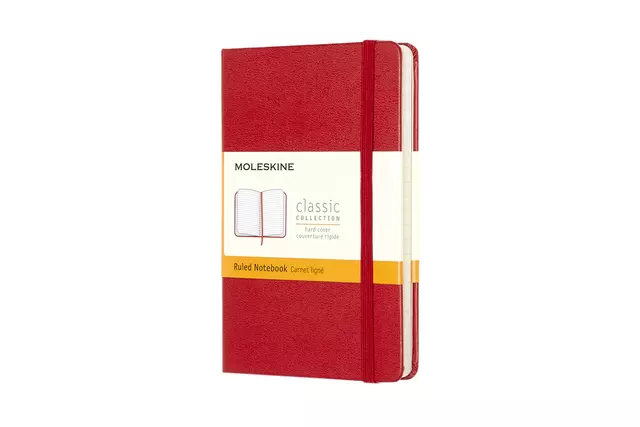 Een Notitieboek Moleskine pocket 90x140mm lijn hard cover rood koop je bij L&N Partners voor Partners B.V.