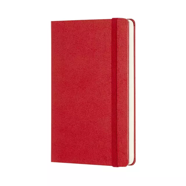 Een Notitieboek Moleskine pocket 90x140mm blanco hard cover rood koop je bij Van Leeuwen Boeken- en kantoorartikelen