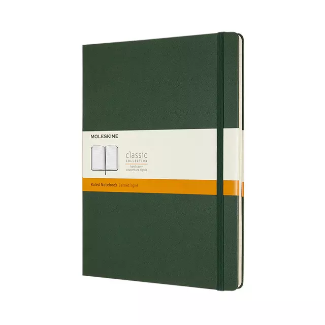 Een Notitieboek Moleskine XL 190x250mm lijn hard cover myrtle green koop je bij Van Leeuwen Boeken- en kantoorartikelen