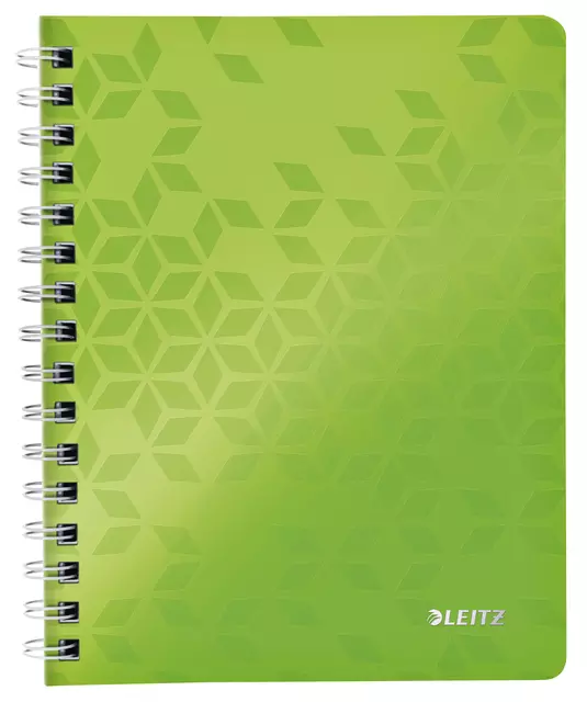 Een Notitieboek Leitz WOW A5 lijn spiraal PP groen koop je bij Kantoorvakhandel van der Heijde