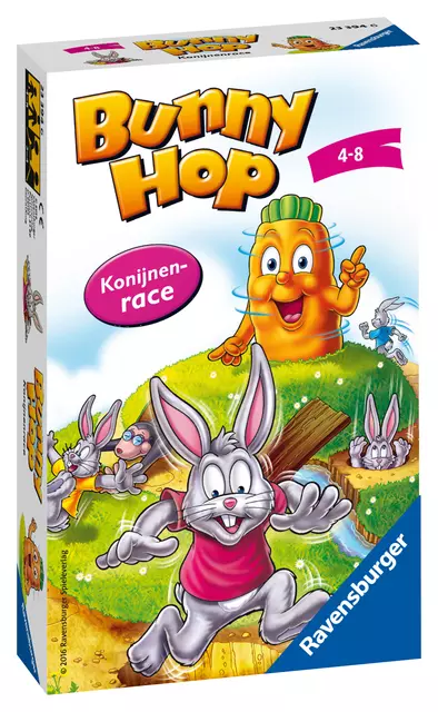 Een Spel Ravensburger Bunny Hop konijnenrace koop je bij Van Leeuwen Boeken- en kantoorartikelen
