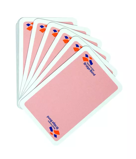 Een Speelkaarten bridgebond roze koop je bij Van Leeuwen Boeken- en kantoorartikelen