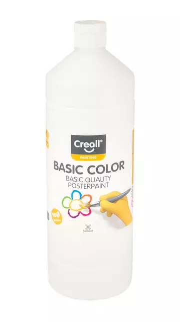 Een Plakkaatverf Creall basic wit 1000ml koop je bij Tonerinktshop