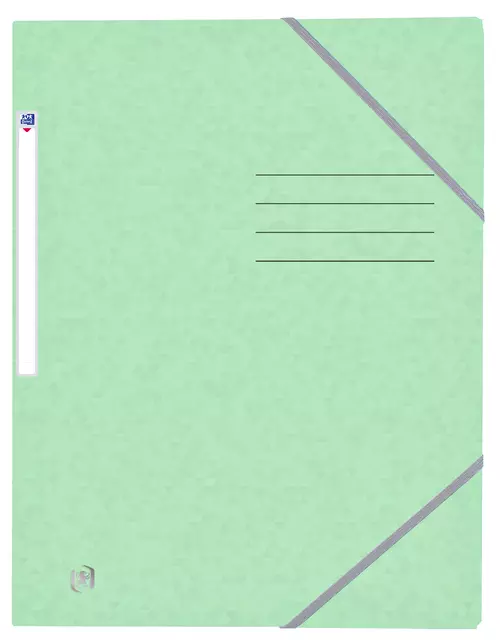 Een Elastomap Oxford Top File+ A4 3 kleppen 390gr pastel groen koop je bij Goedkope Kantoorbenodigdheden