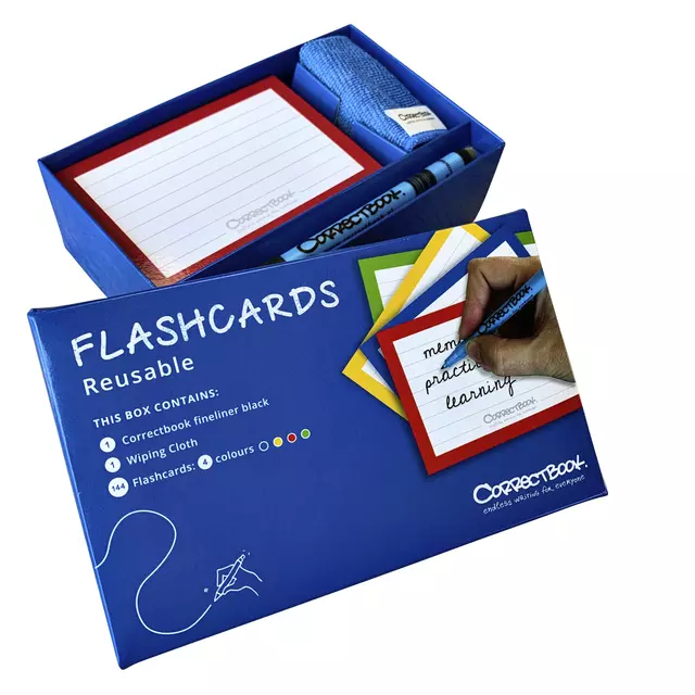 Een Flashcard Correctbook 75mmx110mm lijn assorti koop je bij Van Leeuwen Boeken- en kantoorartikelen