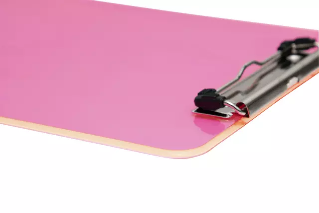Een Klembord MAUL A4 staand transparant PS neon roze koop je bij Goedkope Kantoorbenodigdheden