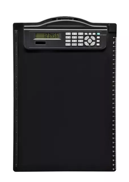 Een Klembord MAUL A4 staand + rekenmachine zwart koop je bij Goedkope Kantoorbenodigdheden