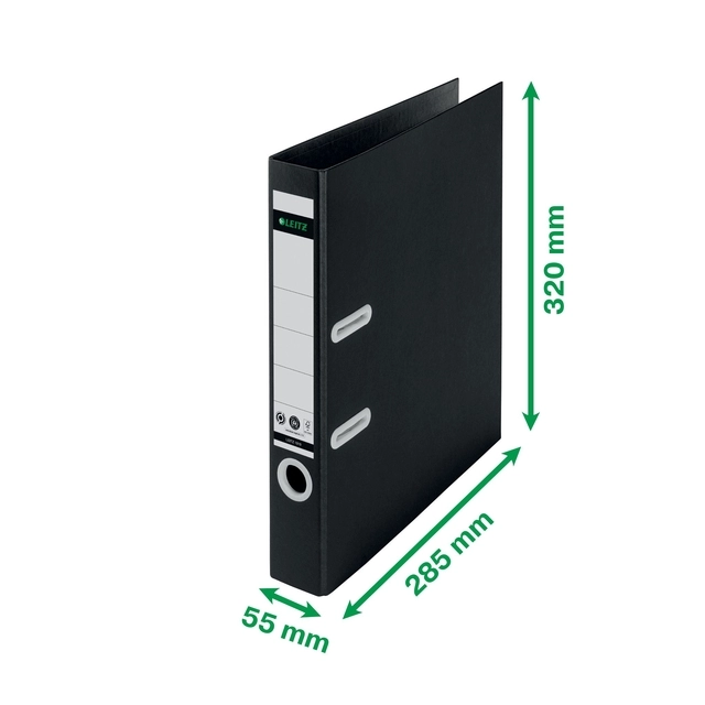 Een Ordner Leitz Recycle 180° 50mm karton A4 zwart koop je bij Unimark Office B.V.