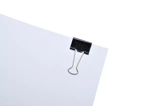 Een Papierklem MAUL 215 foldback 25mm capaciteit 9mm zwart koop je bij Van Leeuwen Boeken- en kantoorartikelen