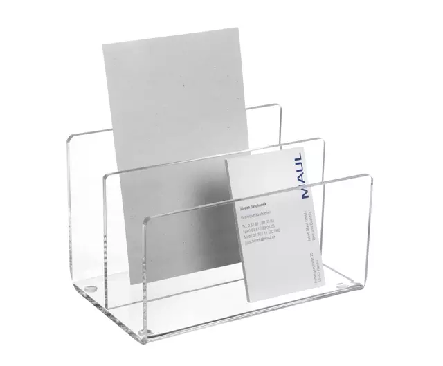 Een Envelopstandaard MAUL 2vaks 15x10x10cm acryl koop je bij Van Leeuwen Boeken- en kantoorartikelen