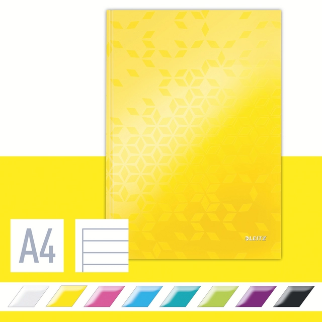 Een Cahier de notes Leitz WOW A4 ligné 160 pages 90g jaune koop je bij QuickOffice BV