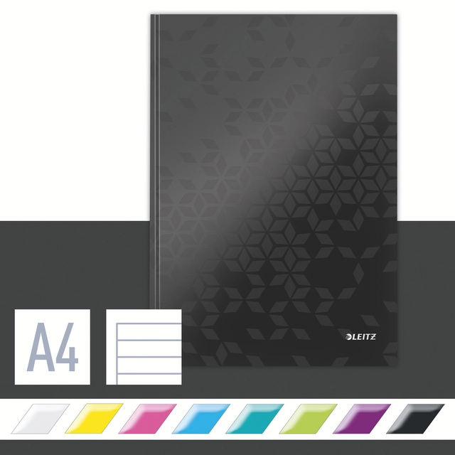 Buy your Notebook Leitz WOW A4 160 pages 90gr line black at QuickOffice BV