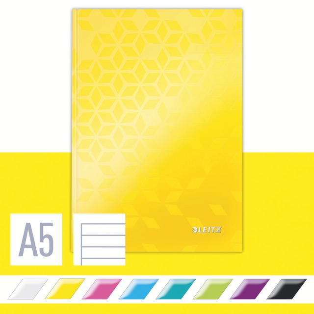 Buy your Notebook Leitz WOW A5 160 pages 90gr line yellow at QuickOffice BV