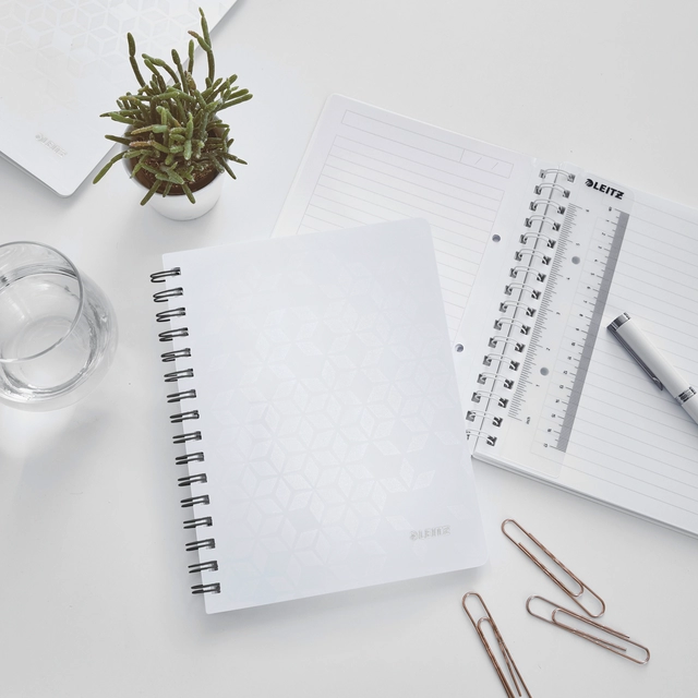 Buy your Notebook Leitz WOW A5 line spiral PP white at QuickOffice BV