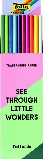 Een Transparant papier Folia 70x100cm 42gr assorti kleuren koop je bij Kantoorvakhandel van der Heijde