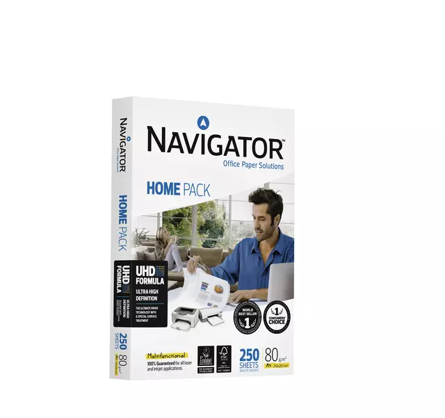 Een Kopieerpapier Navigator Homepack A4 80gr wit 250vel koop je bij EconOffice