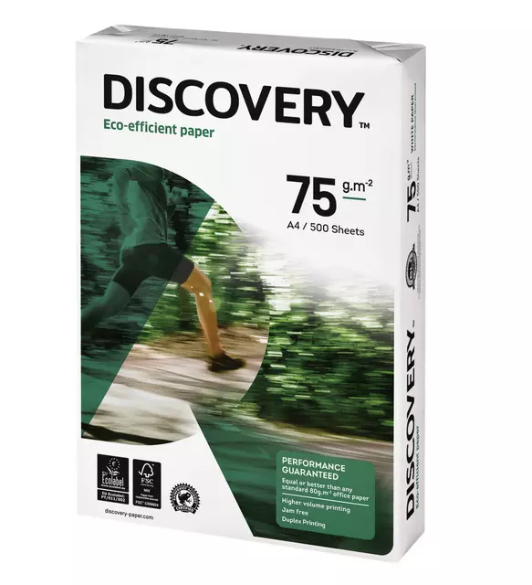Een Kopieerpapier Discovery A4 75gr wit 500vel koop je bij MV Kantoortechniek B.V.