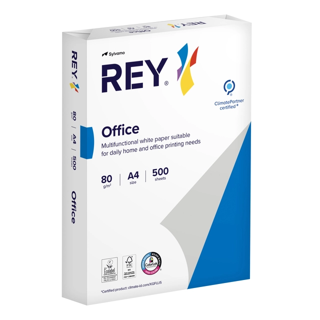 Een Kopieerpapier Rey Office A4 80gr wit 500 vel koop je bij Unimark Office B.V.