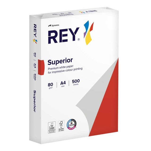 Een Kopieerpapier Rey Superior A4 80gr wit 500 vel koop je bij Unimark Office B.V.