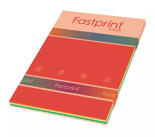 Een Kopieerpapier Fastprint A4 80gr 10kleuren x25vel 250vel koop je bij Totaal Kantoor Goeree