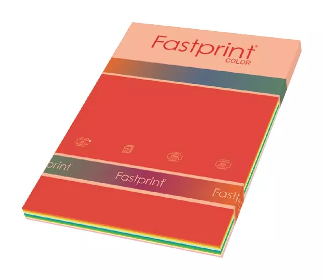 Een Kopierpapier Fastprint A4 120gr 10 Farben x10 Blatt 100 Blatt koop je bij QuickOffice BV