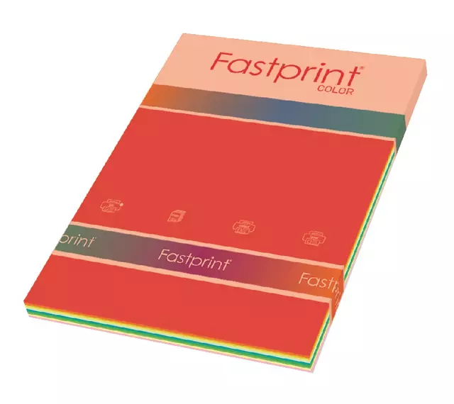 Een Papier copieur Fastprint A4 160g 10 couleurs x 5 feuilles koop je bij QuickOffice BV