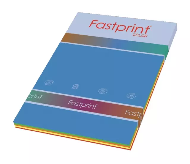 Een Kopieerpapier Fastprint A4 80gr 5 felle kleuren 250vel koop je bij EconOffice