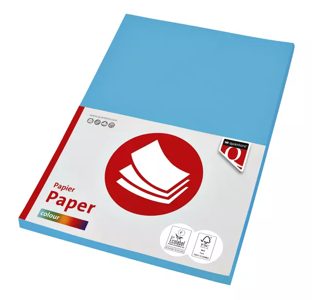 Een Kopieerpapier Quantore Colour A4 80gr azuurblauw 100vel koop je bij KantoorProfi België BV