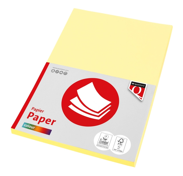 Kopieerpapier Quantore Colour A4 160gr kanariegeel 50 vel