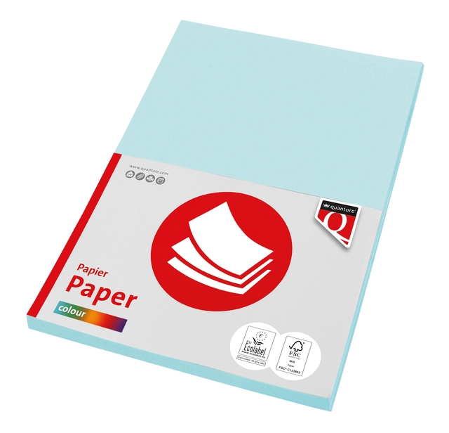 Een Kopieerpapier Quantore Colour A4 160gr lichtblauw 50 vel koop je bij Unimark Office B.V.