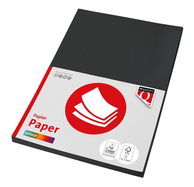 Een Kopieerpapier Quantore Colour A4 160gr zwart 50 vel koop je bij MegaOffice