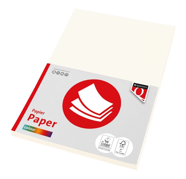 Een Kopieerpapier Quantore Colour A4 160gr roomwit 50 vel koop je bij Klik Office BV