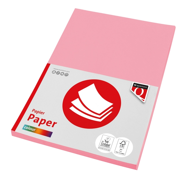 Kopieerpapier Quantore Colour A4 160gr roze 50 vel