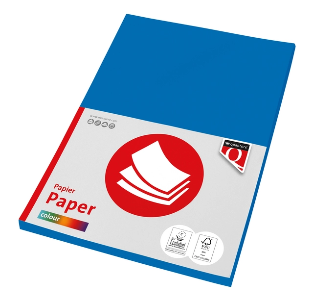 Een Kopieerpapier Quantore Colour A4 160gr diepblauw 50vel koop je bij Kantoorvakhandel van der Heijde