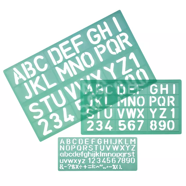 Een Lettersjabloon Linex hoofletters/letters/cijfers set á 3 stuks koop je bij MV Kantoortechniek B.V.