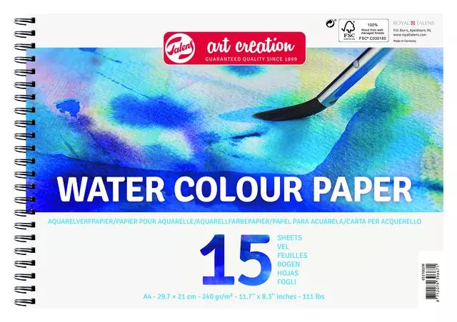 Een Aquarelverfpapier Talens Art Creation A4 15 vel 240gr koop je bij Van Leeuwen Boeken- en kantoorartikelen