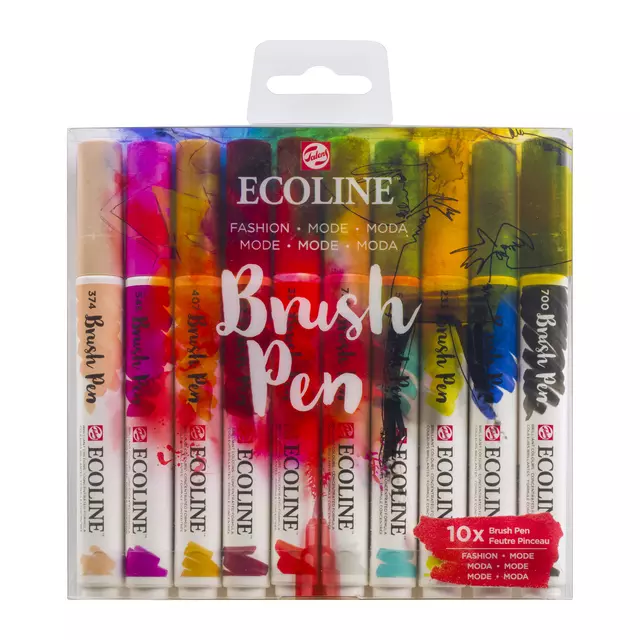 Een Ecoline Brush Pen set 10 Fashion koop je bij Van Leeuwen Boeken- en kantoorartikelen