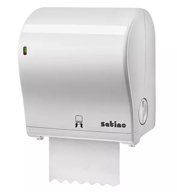 Een Handdoekroldispenser Satino AutoCut PT1 midi wit 331520 koop je bij MV Kantoortechniek B.V.