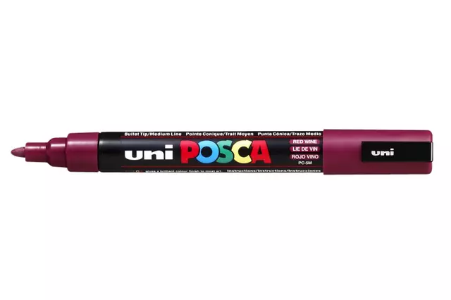 Verfstift Posca PC5M medium wijnrood