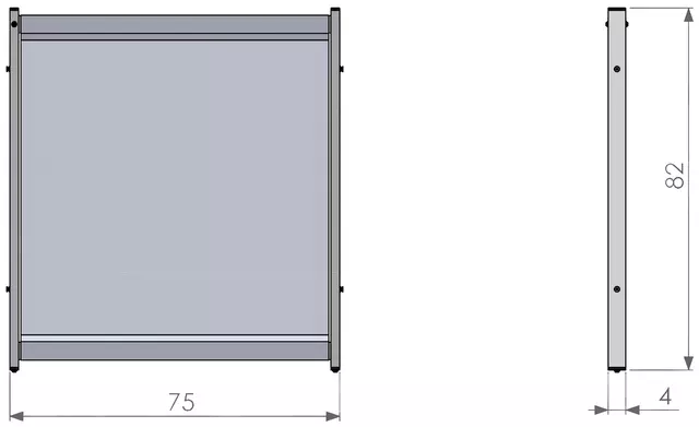 Bureauscherm Nobo Modulair doorzichtig PVC 750x820mm