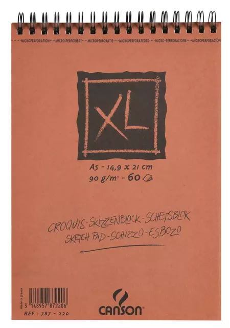 Een Schetsblok Canson XL A5 60v 90gr spiraal koop je bij KantoorProfi België BV