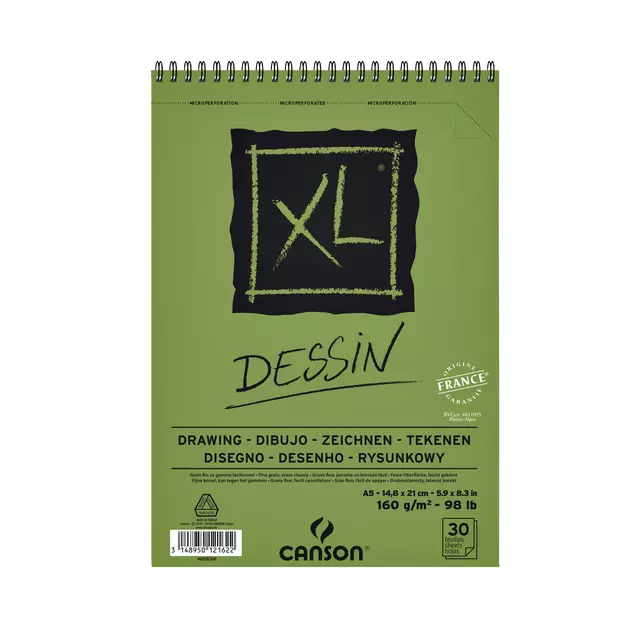 Een Tekenblok Canson XL dessin A5 30v 160gr spiraal koop je bij EconOffice