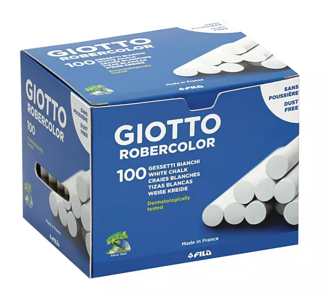 Een Schoolbordkrijt Giotto wit doos à 100 stuks koop je bij Totaal Kantoor Goeree